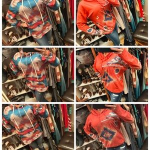 Western Aztec hoodie lot